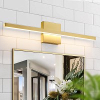 Epinl Gold Bathroom Light Fixture 236 Inch Brushed Gold Bathroom Vanity Light Over Mirror 18W Led Dimmable Wall Sconce Lighti