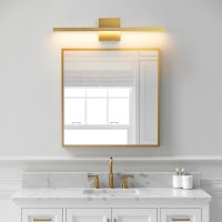 Epinl Gold Bathroom Light Fixture 236 Inch Brushed Gold Bathroom Vanity Light Over Mirror 18W Led Dimmable Wall Sconce Lighti