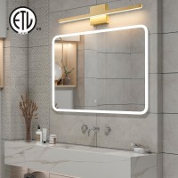 Epinl Gold Bathroom Light Fixture 236 Inch Brushed Gold Bathroom Vanity Light Over Mirror 18W Led Dimmable Wall Sconce Lighti