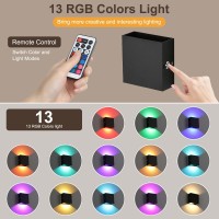 Colored Wall Sconces With Remote Set Of 2 Rechargeable Wall Light Battery Operated Black Up And Down Lighting Indoor For Hallw