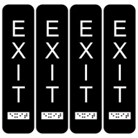 Tandefio 4 Pcs Vertical Exit Sign With Braille 8X2 Inch Exit Signs For Business Adacompliant Braille And Raised Letters Ada Exi