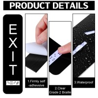 Tandefio 4 Pcs Vertical Exit Sign With Braille 8X2 Inch Exit Signs For Business Adacompliant Braille And Raised Letters Ada Exi