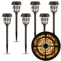 Xmcosy Solar Outdoor Lights High Lumens Led Solar Garden Lights With 2 Lighting Modes Solar Pathway Lights Ip65 Waterproof So