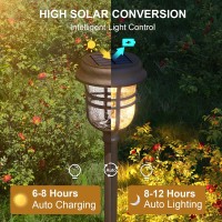 Xmcosy Solar Outdoor Lights High Lumens Led Solar Garden Lights With 2 Lighting Modes Solar Pathway Lights Ip65 Waterproof So