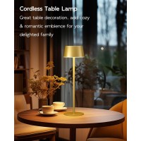 Fizrice 2 Pack Led Cordless Table Lamps 5000Mah Rechargeable Battery Operated Lamp 3 Color Stepless Dimmable Touch Lamp Small