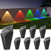 Jackyled Solar Fence Lights 50 Lumens Led Deck Lights Solar Powered With Lens 10 Light Modes Ip65 Waterproof Outdoor Fence Li