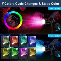 Wwoaa Solar Spot Lights Outdoor Color Changing Solar Lights Outdoor Waterproof 2In1 18Led Wallground Solar Spotlights For G