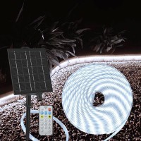 Echosari 328Ft Solar Strip Lights Outdoor Ip68 Fully Waterproof Led Strip Lights With Timer Remote Auto Onoff Selfadhesive