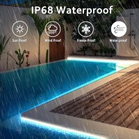 Echosari 328Ft Solar Strip Lights Outdoor Ip68 Fully Waterproof Led Strip Lights With Timer Remote Auto Onoff Selfadhesive