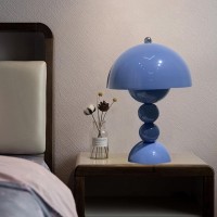 Azuraokey Nordic Modern Mushroom Table Lamp Dimmable Mushroom Desk Lamp With Bulb Rechargeable Minimalist Dome Shade Desk Lamp For Bedroom,Living Room,Study,Cafe,Restaurant