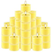 50 Pcs Yellow Tealight Candles In Clear Cup 8 Hour Burn Time Outdoor And Indoor Citronella Tea Candle For Balcony Garden Por