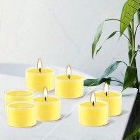 50 Pcs Yellow Tealight Candles In Clear Cup 8 Hour Burn Time Outdoor And Indoor Citronella Tea Candle For Balcony Garden Por