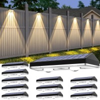 Solar Fence Lights Rgb Warm White 6 Colors Bright Lens Led Dusk To Dawn Deck Light Fence Solar Lights Outdoor Waterproof