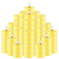 100 Pcs Citronella Tealight Candles In Clear Cup Summer Yellow Outdoor And Indoor Citronella Candle For Balcony Garden Porch