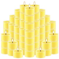 100 Pcs Yellow Tealight Candles In Clear Cup 8 Hour Burn Time Outdoor And Indoor Citronella Tea Candle For Balcony Garden Po