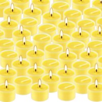 100 Pcs Yellow Tealight Candles In Clear Cup 8 Hour Burn Time Outdoor And Indoor Citronella Tea Candle For Balcony Garden Po