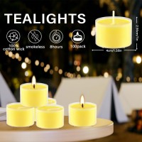 100 Pcs Yellow Tealight Candles In Clear Cup 8 Hour Burn Time Outdoor And Indoor Citronella Tea Candle For Balcony Garden Po