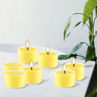 100 Pcs Yellow Tealight Candles In Clear Cup 8 Hour Burn Time Outdoor And Indoor Citronella Tea Candle For Balcony Garden Po