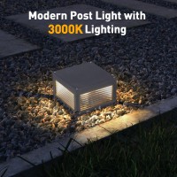 Mvbt Modern Column Post Light, Upgraded Outdoor Luxury Waterproof Garden Patio Fence Cap Deck Decoration Lantern 3000K Landscape Exterior Lamp With E26 Bulb (High Voltage Wired)