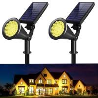 Wwoaa Solar Spot Lights Outdoor Bright Solar Lights Outdoor Waterproof 2In1 18Led Wallground Solar Spotlights For Garden Y