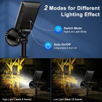 Wwoaa Solar Spot Lights Outdoor 800 Lumens Bright Solar Lights Outdoor Waterproof 2In1 18Led Wallground Solar Spotlights Fo