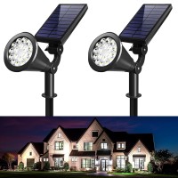 Wwoaa Solar Spot Lights Outdoor 800 Lumens Bright Solar Lights Outdoor Waterproof 2In1 18Led Wallground Solar Spotlights Fo