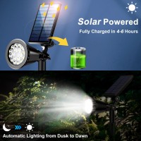 Wwoaa Solar Spot Lights Outdoor 800 Lumens Bright Solar Lights Outdoor Waterproof 2In1 18Led Wallground Solar Spotlights Fo