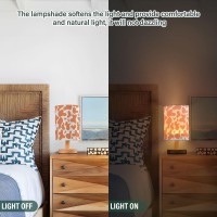 Joisal Abstract Pattern Cow Orange Lamps For Bedroom Nightstand Linen Lampshade Night Table Lamps, Dorm Room Decor