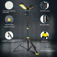 Hyperlite Led Work Light With Stand 12000Lumen 2 Adjustable Head Work Light With Telescoping Tripod Waterproof Portable Workl