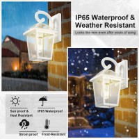 Luminzone Outdoor Light Fixtures Wall Mount Waterproof Exterior Wall Lanterns With Glass Outside Wall Sconces Front Porch Lig