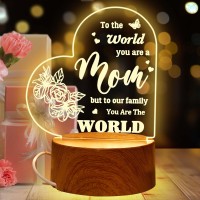 Mothers Day Gifts For Mom From Daughter Son Donsaji Acrylic Engraved Mothers Day Night Light Cool Gifts For Mom Birthday From