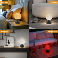 Ascher Cordless Table Lamp Rechargeable Small Night Lights 3 Colors Temperatures 7 Rgb Colors Dimmable Touch Lamps Crystal D