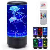 Jellyfish Lamp 18Led 7Color Changing Light With 5 Levels Brightness Jellyfish Aquarium Fish Lamp Home Decor Childrens Birthd