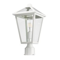 Luminzone Outdoor Post Lights Fixtures Lamp Post Light Fixture White Finish Waterproof Antirust Aluminum Pillar Outside Lighti