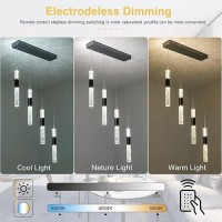 Embring Modern Pendant Lights Kitchen Island Lighting Fixture Over Table Dimmable Mordern Led Pendant Light With Remote Black Go