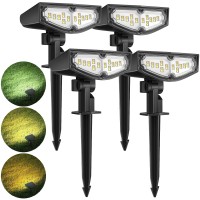 Solar Spot Lights Outdoor 9 In 1 Landscape Lights Ip67 Waterproof 3 Brightness Modes 3 Color Temp