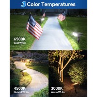 Solar Spot Lights Outdoor 9 In 1 Landscape Lights Ip67 Waterproof 3 Brightness Modes 3 Color Temp