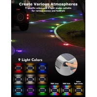 Viodaim Solar Driveway Lights Marine Dock Lights 12 Pack 9 Colors In 1 Led Driveway Markers Deck Lights Solar Powered Outdoor