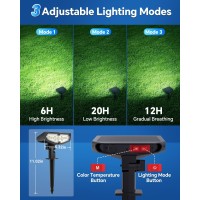 Solar Spot Lights Outdoor 9 In 1 Landscape Lights Ip67 Waterproof 3 Brightness Modes 3 Color Temp