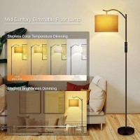 Boostarea Floor Lamp For Living Room Arc Floor Lamp With Remote Control Stepless Dimmable Brightness Colors Temperature 2700K