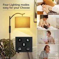 Boostarea Floor Lamp For Living Room Arc Floor Lamp With Remote Control Stepless Dimmable Brightness Colors Temperature 2700K