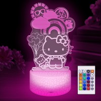 Cobiku Kitty Night Light For Kids Kitty Lamp Girl Cute Led Cat Night Light 16 Colors Dimmable Kitty Decor Lamp With Remote Lu