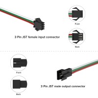 Btflighting 5 Pcspack 20Awg 3 Pin Jst Sm Male Female Plug Led Connector 328Ft1M Extension Cable For Ws2812B Ws2811 Ws2814 S