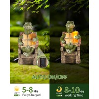 Istatue Solarpowered Turtle Figurine Light With Glowing Cup 55 In Lifelike Led Decorative Lamp For Outdoor Ambiance Patio