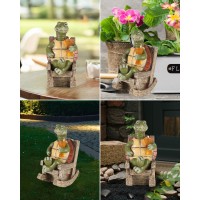 Istatue Solarpowered Turtle Figurine Light With Glowing Cup 55 In Lifelike Led Decorative Lamp For Outdoor Ambiance Patio