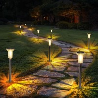 Greluna Solar Lights Outdoor,10 Pack Waterproof Solar Pathway Lights,Auto On/Off Led Solar Lights, Solar Garden Lights For Walkway Driveway Yard Backyard Lawn Landscape Decor