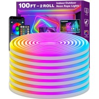 Led Neon Rope Lights 100Ft,Control With App/Remote,Flexible Rope Lights,Multiple Mode Led Neon Strip,Ip65 Outdoor Rgb Neon Lights Waterproof,Music Sync Gaming Led Neon Strip Lights For Bedroom Indoor