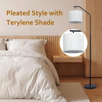 68Floor Lamp 9W Led Edison Bulbs Included Adjustable Lamp Head Standing Lamp With Foot Switch With Pleated Lampshade Tall Flo