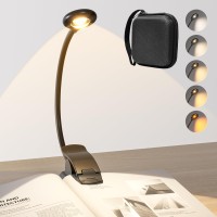 Hensam Book Light For Reading At Night Rechargeable Reading Light With 1200 Mah Battery Stepless Dimmable Reading Lights For B