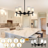 Jtykhnm 6 Light Modern Farmhouse Glass Chandelier